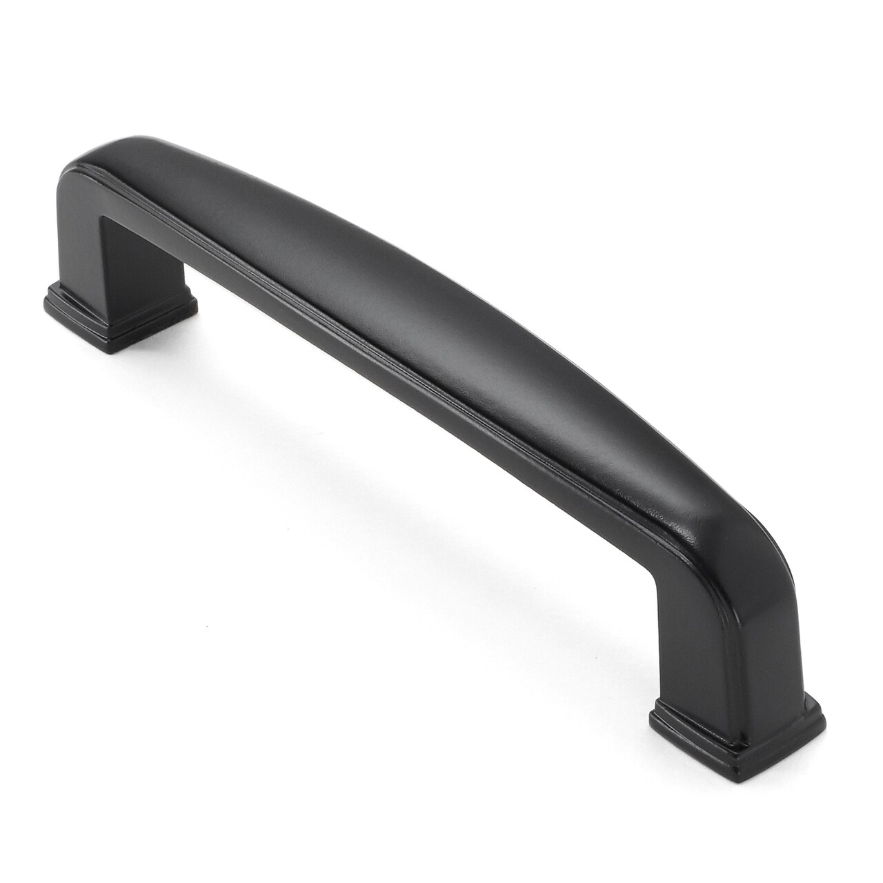 Cauldham Solid Kitchen Cabinet Handles (3-3/4" Hole Centers) - Drawer/Door Hardware - Style T765 - Matte Black